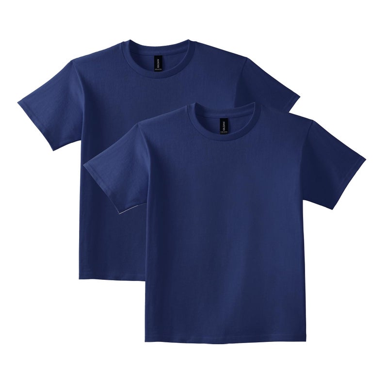 Gildan Youth Ultra Cotton T-Shirt, Style G2000B, 2-Pack, Navy, X-Large - Image 1